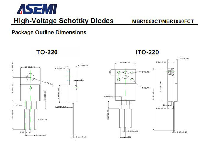 ASEMI品牌MBR1060CT参数