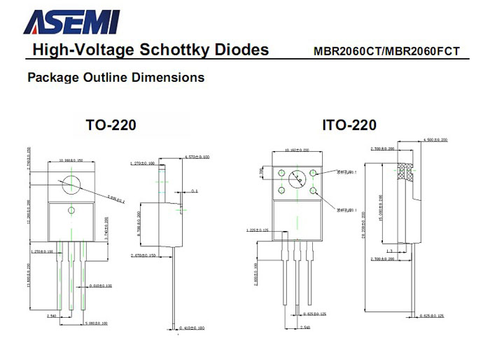 ASEMI品牌MBR2060CT参数