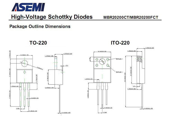 ASEMI品牌MBR20200CT参数