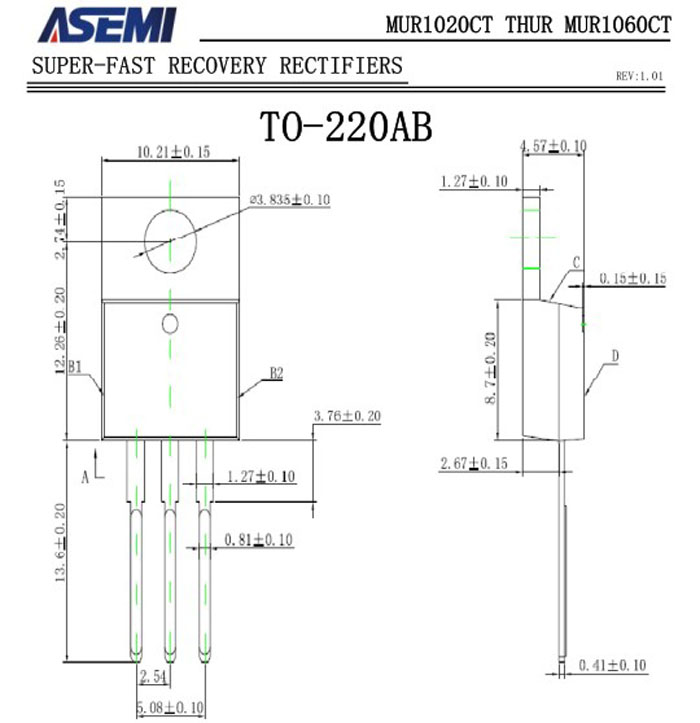 ASEMI品牌MUR1020CT参数